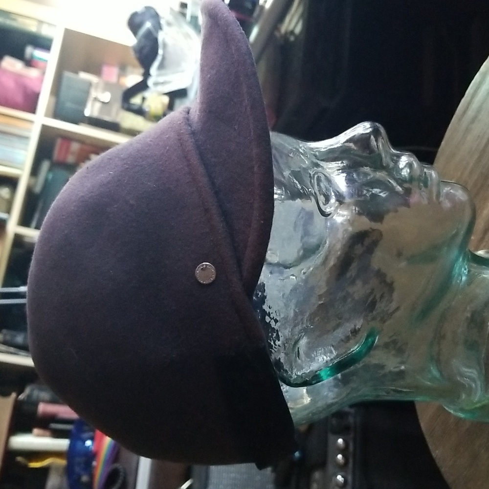 KARL LAGERFELD %100 WOOL RIDING CAP